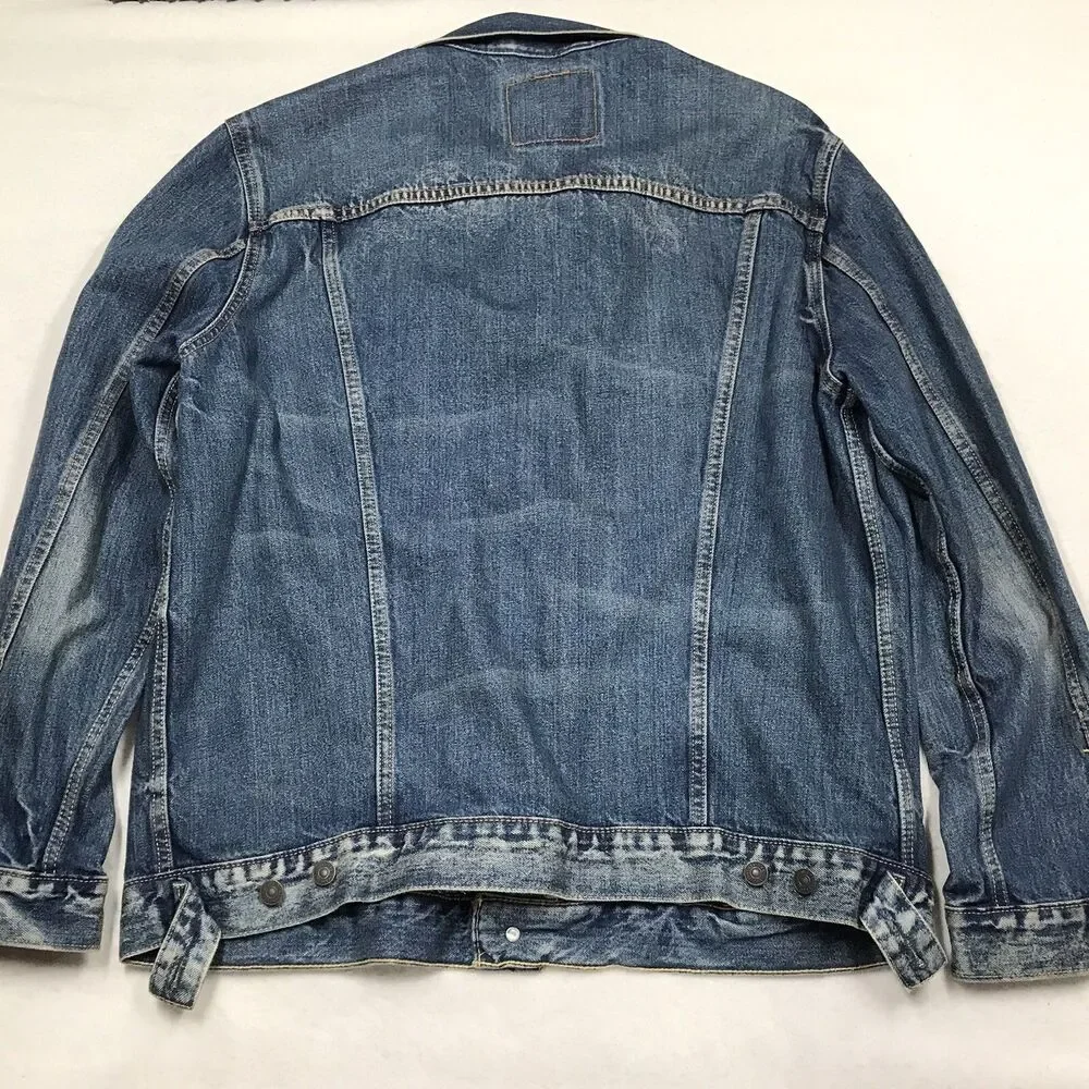 LEVIS Denim Trucker Jacket Men 2XL Faded Distressed Outdoor Red Tab 72334 - Picture 2 of 16
